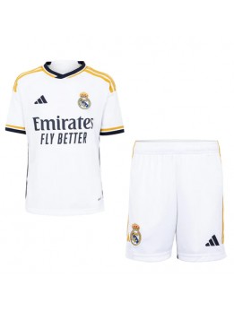 Otroški Nogometna dresi replika Real Madrid Domači 2023-24 Kratek rokav (+ hlače)